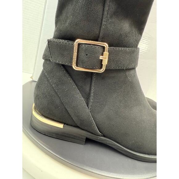 Nine West Andone 2 Over-The-Knee Boots Womens Sz 7M Wofe Calf Black Faux Suede - Picture 7 of 13